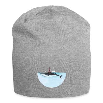 Lighthouse Whale - Jersey Beanie - heather grey - Front