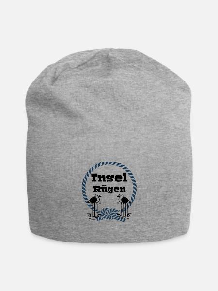 insel Rügen - Jersey-Beanie - Grau meliert