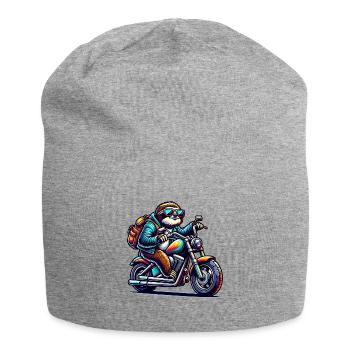 Vintage Biker Sloth Auf Chopper Design - Jersey-Beanie - Grau meliert - Vorne