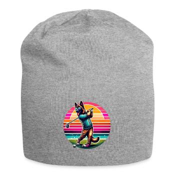 Lustiger Malinois Hund Golfspieler Design für - Jersey-Beanie - Grau meliert - Vorne