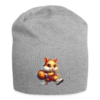 Hamster plays basketball and makes a dunk - Jersey Beanie - heather grey - Front