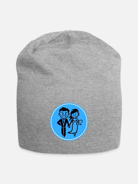 Jeunes mariés, Mariage, Mariée, Marié - Bonnet en jersey - gris chiné