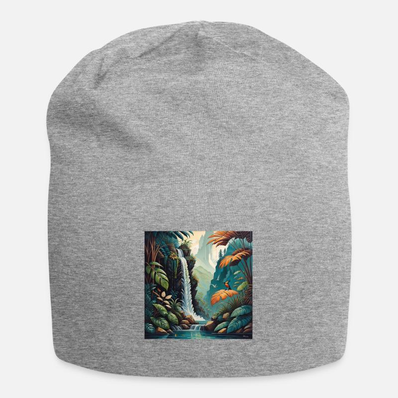 Regenwald - Jersey-Beanie - Grau meliert