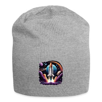 Rakete Astronaut Weltall Geschenk SpaceShuttle - Jersey-Beanie - Grau meliert - Vorne