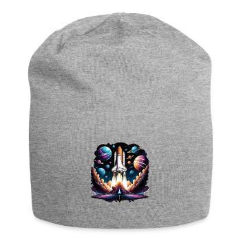 Rakete Astronaut Weltall Geschenk SpaceShuttle - Jersey-Beanie - Grau meliert - Vorne
