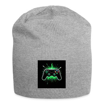Controller Gaming Zocken Spielen Geschenk Gamer - Jersey-Beanie - Grau meliert - Vorne