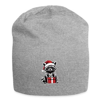 Cadeau de Noël du Père Noël raton laveur - Bonnet en jersey - gris chiné - Devant