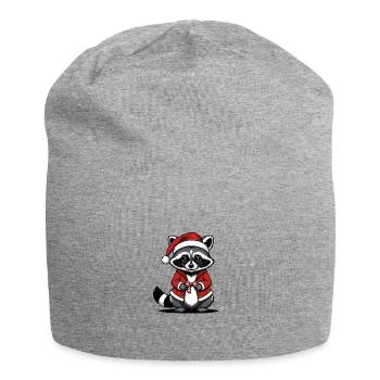 Cadeau de Noël du Père Noël raton laveur - Bonnet en jersey - gris chiné - Devant
