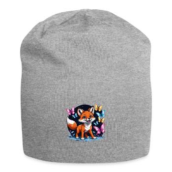 Fox Fox Flowers Cute Gift Animal Love for Women - Jersey Beanie - heather grey - Front