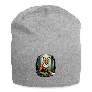 Fox Fox Flowers Cute Gift Animal Love for Women - Jersey Beanie - heather grey - Front