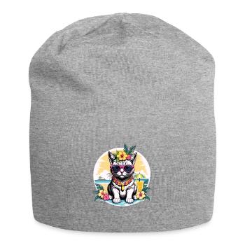 Cat Vacation Vacation Cat Vacation Hawaii Island Sea - Jersey Beanie - heather grey - Front