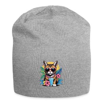 Cat Vacation Vacation Cat Vacation Hawaii Island Sea - Jersey Beanie - heather grey - Front