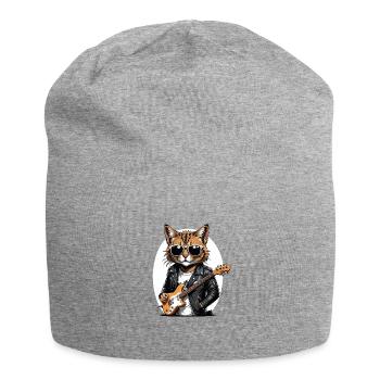 Cat Rocker Cat HardRock Gift - Bonnet en jersey - gris chiné - Devant