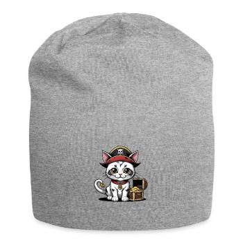 Pirate Chat Drôle Enfants Chemise Cadeau Pirate - Bonnet en jersey - gris chiné - Devant