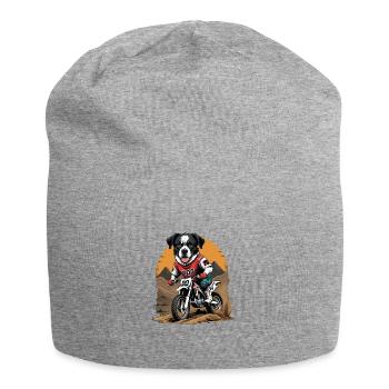Motocross Vélo Chien Chien Cadeau Supermoto - Bonnet en jersey - gris chiné - Devant