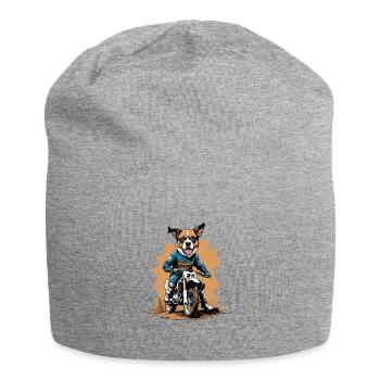 Motocross Vélo Chien Chien Cadeau Supermoto - Bonnet en jersey - gris chiné - Devant