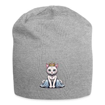 Chat Princesse Reine Chat Cadeau élégant - Bonnet en jersey - gris chiné - Devant