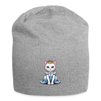 Chat Princesse Reine Chat Cadeau élégant - Bonnet en jersey - gris chiné - Devant