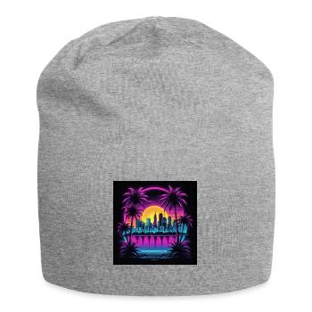 Retro City Neon Color Geschenk Gaming Retro World - Jersey-Beanie - Grau meliert - Vorne