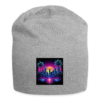 Retro City Neon Color Geschenk Gaming Retro World - Jersey-Beanie - Grau meliert - Vorne