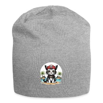 Pirate Chat Drôle Enfants Chemise Cadeau Pirate - Bonnet en jersey - gris chiné - Devant