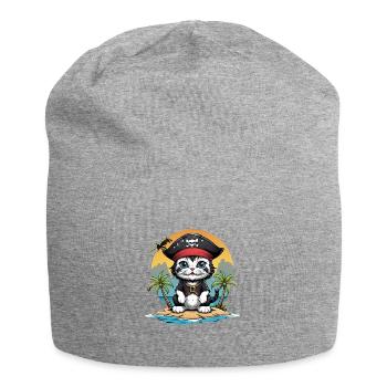 Pirate Chat Drôle Enfants Chemise Cadeau Pirate - Bonnet en jersey - gris chiné - Devant