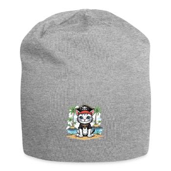 Pirate Chat Drôle Enfants Chemise Cadeau Pirate - Bonnet en jersey - gris chiné - Devant