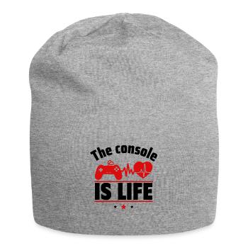 Die Konsole ist das Leben - Jersey-Beanie - Grau meliert - Vorne