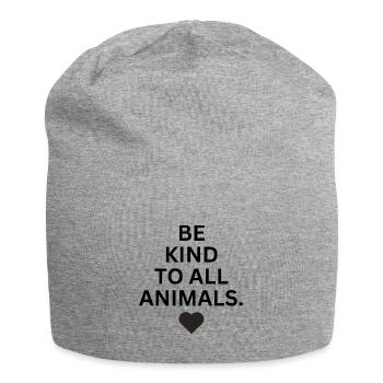 Be kind to all animals - Jersey Beanie - heather grey - Front