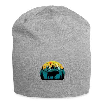 Sunset bison - Jersey Beanie - heather grey - Front