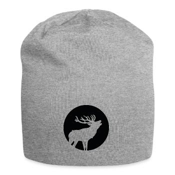 Deer in the open air forest hunter wild gift - Jersey Beanie - heather grey - Front