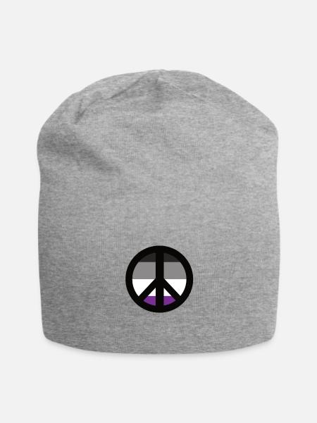 Asexuell Peace Friedenszeichen Hippie LGBT - Jersey-Beanie - Grau meliert