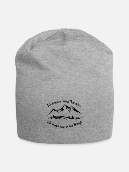 Ich brauche keine Therapie...muss nur in die Berge - Jersey-Beanie - Grau meliert