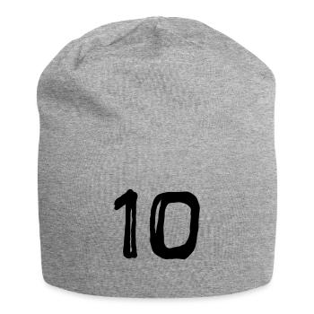 Trikotnummer - Zehn - Jersey-Beanie - Grau meliert - Vorne