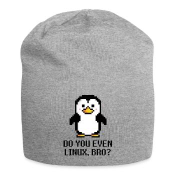 Do you even Linux, bro? - Jersey-Beanie - Grau meliert - Vorne