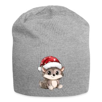 Hedgehog Christmas Cute Cute Xmas Christmassy - Jersey Beanie - heather grey - Front