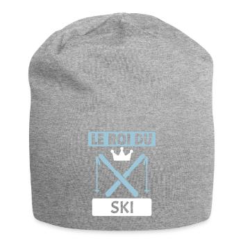 Le roi du ski Skieur Montagne Sports d'hiver Noël - Bonnet en jersey - gris chiné - Devant