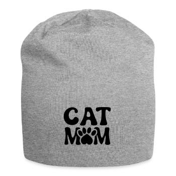MOM MAMA MOMMY CATS PUSSY MEOW HANGOVER SAYING MOTIF - Jersey Beanie - heather grey - Front