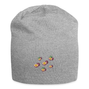 Passion fruit pattern - Jersey Beanie - heather grey - Front