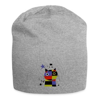 Katze - Jersey-Beanie - Grau meliert - Vorne