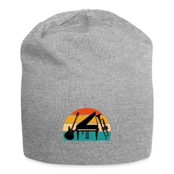 Piano Vintage Retro Sunset - Jersey Beanie - heather grey - Front