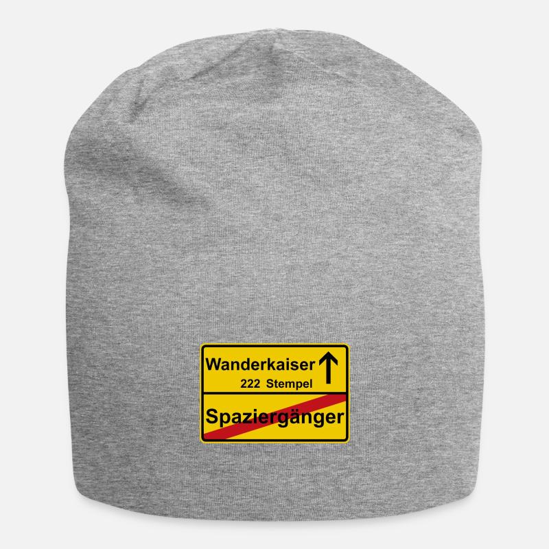 Harzer Wanderkaiser Siegel Geschenkidee Wanderung - Jersey-Beanie - Grau meliert