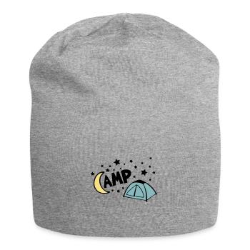 NACHTLAGER LAGER NACHT CAMPING STERNE ZELT MOTIV - Jersey-Beanie - Grau meliert - Vorne