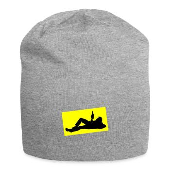 Drinking Bier Silhouette - Jersey-Beanie - Grau meliert - Vorne