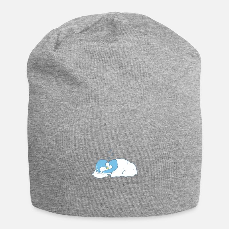 Pingouin endormi - Bonnet en jersey - gris chiné