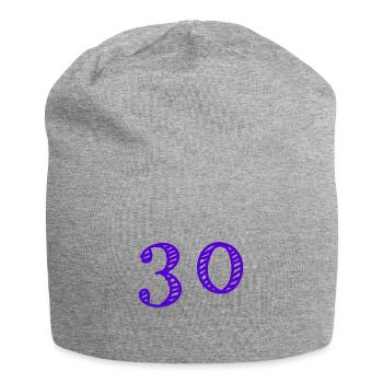 30 JAHRE. 30-JÄHRIGES JUBILÄUM. GEBURTSTAG 30 JAHRE. 30 - Jersey-Beanie - Grau meliert - Vorne