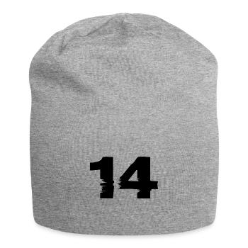 14 Zahl - Jersey-Beanie - Grau meliert - Vorne