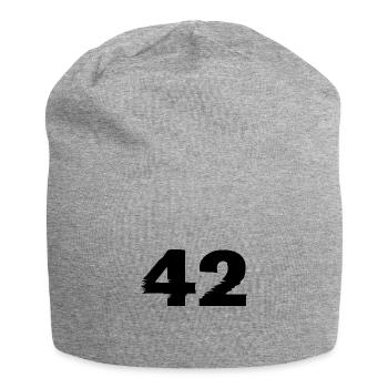 42 Zahl - Jersey-Beanie - Grau meliert - Vorne