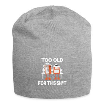 90s 90s Storage Media Floppy Disk Cassette On Bench - Jersey Beanie - heather grey - Front