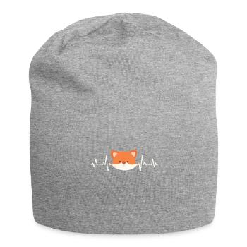 Renard roux renard battement de coeur battement de coeur - Bonnet en jersey - gris chiné - Devant